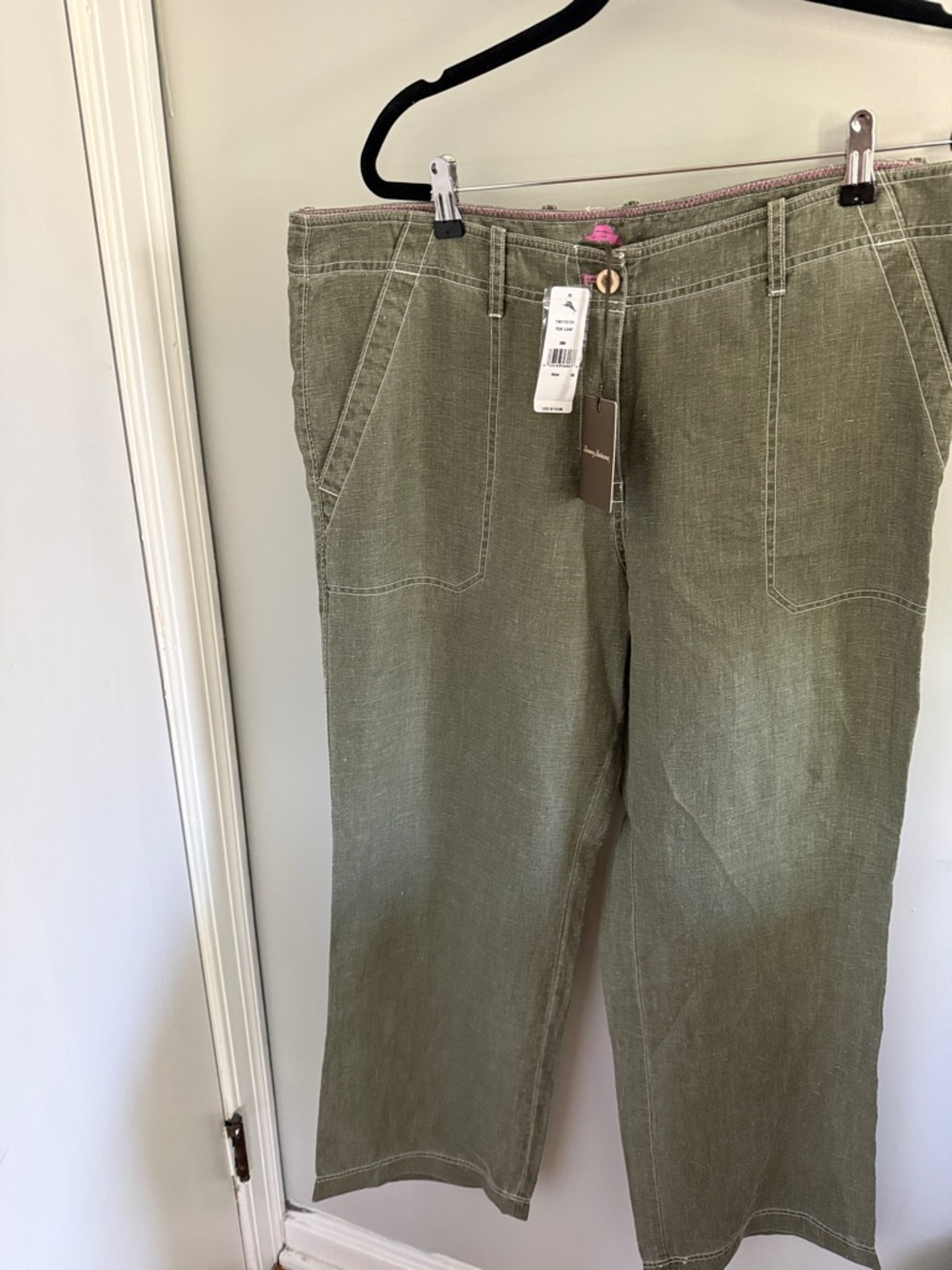 Tommy Bahama Olive Green Wide Leg linen Pants